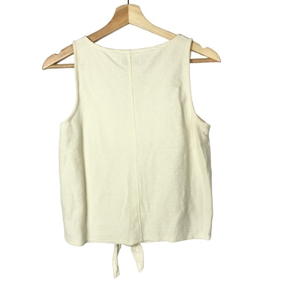 Madewell Texture & Thread White Button Front Tie Tank Top S - Picture 3 of 5